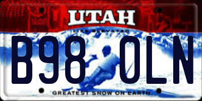UT license plate B980LN