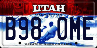 UT license plate B980ME