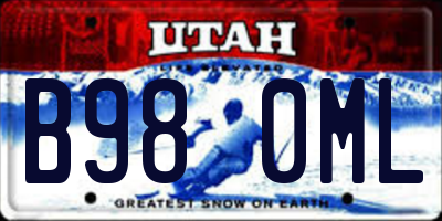 UT license plate B980ML