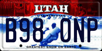 UT license plate B980NP