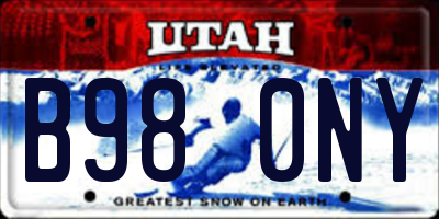 UT license plate B980NY