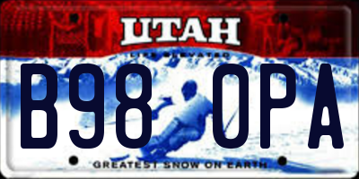 UT license plate B980PA