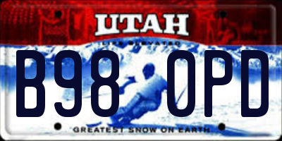 UT license plate B980PD