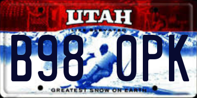 UT license plate B980PK
