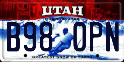 UT license plate B980PN