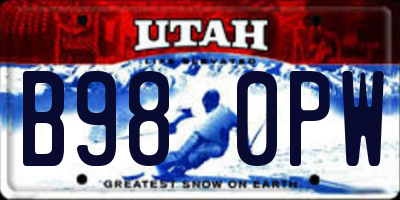 UT license plate B980PW