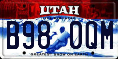 UT license plate B980QM