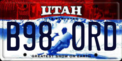 UT license plate B980RD