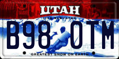UT license plate B980TM