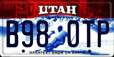 UT license plate B980TP