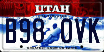 UT license plate B980VK