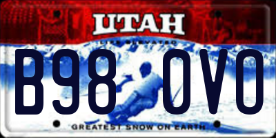 UT license plate B980VO