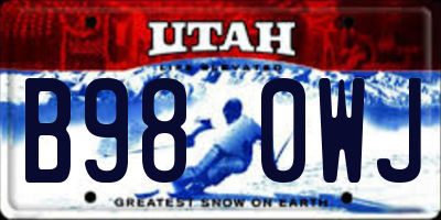UT license plate B980WJ
