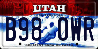 UT license plate B980WR