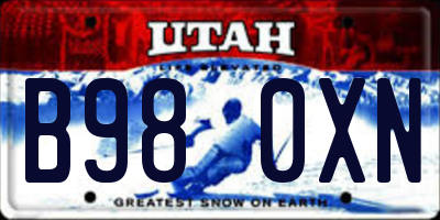 UT license plate B980XN