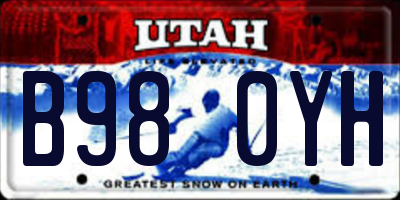 UT license plate B980YH