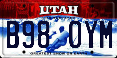 UT license plate B980YM
