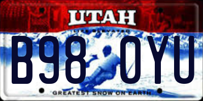 UT license plate B980YU