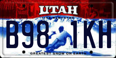 UT license plate B981KH