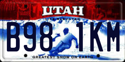 UT license plate B981KM