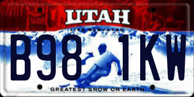 UT license plate B981KW