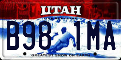 UT license plate B981MA