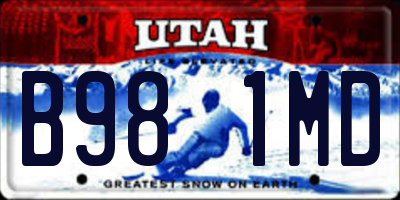 UT license plate B981MD