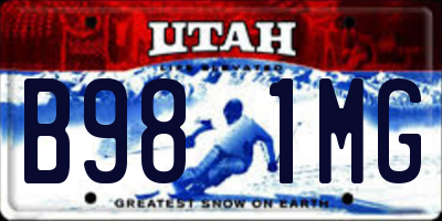 UT license plate B981MG