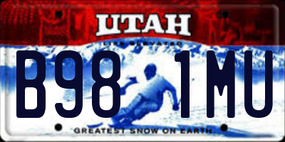 UT license plate B981MU