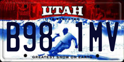 UT license plate B981MV