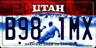 UT license plate B981MX