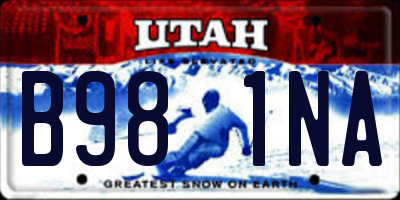 UT license plate B981NA