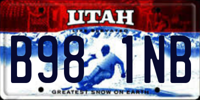 UT license plate B981NB