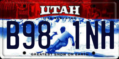UT license plate B981NH