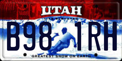 UT license plate B981RH