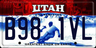 UT license plate B981VL
