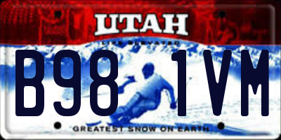 UT license plate B981VM