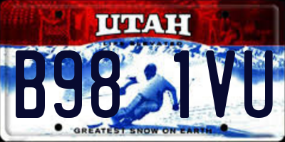 UT license plate B981VU