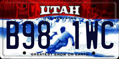 UT license plate B981WC