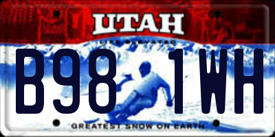 UT license plate B981WH