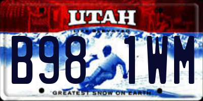 UT license plate B981WM