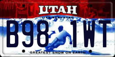UT license plate B981WT