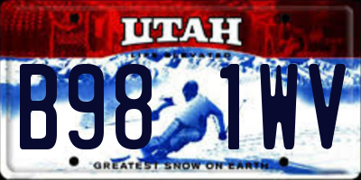 UT license plate B981WV