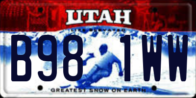 UT license plate B981WW