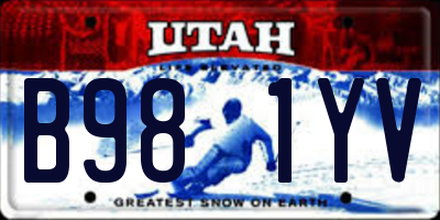 UT license plate B981YV