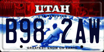 UT license plate B982AW