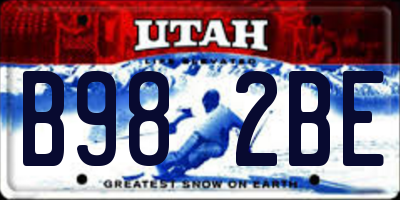 UT license plate B982BE