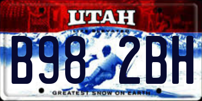 UT license plate B982BH