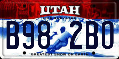 UT license plate B982BO