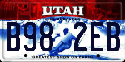 UT license plate B982EB